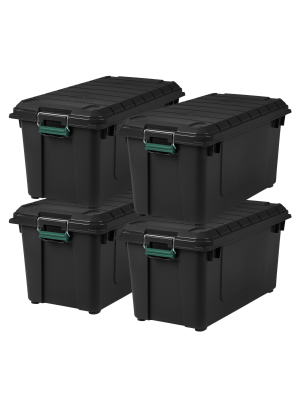 Iris 82qt 4pk Remington Weather Tight Storage Tote Black