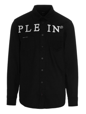 Philipp Plein Logo Embroidered Button Up Shirt