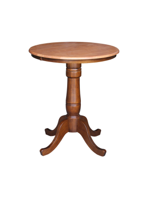 30" Round Top Pedestal Table Cinnamon/brown - International Concepts