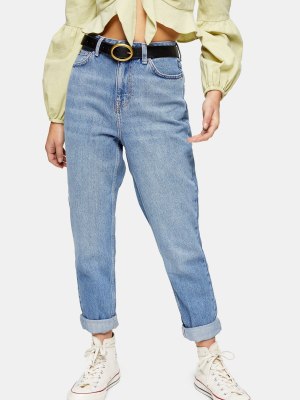 Petite Mid Stone Mom Jeans