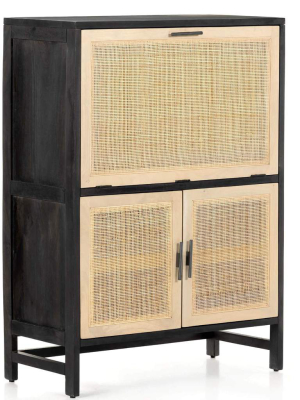 Caprice Bar Cabinet, Black Wash Mango