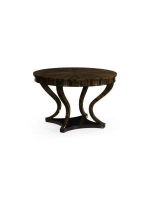 Round Macassar Ebony Centre Table