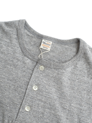 Lot 4058 - Slubby Henley 3/4 Baseball Tee - Heather Grey, Sumikuro