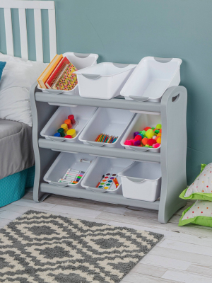 Sterilite 9 Bin Storage Rack With Handles Gray