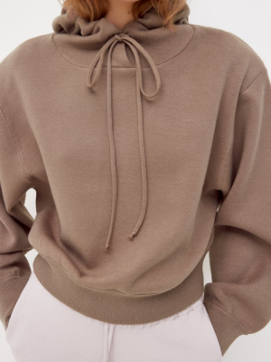 Hooded Knit Sweatshirt