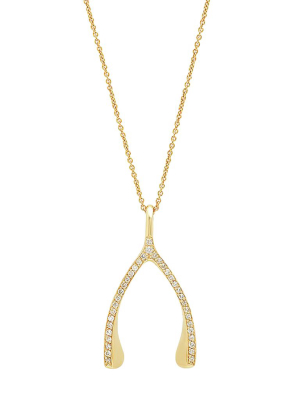 Diamond Wishbone Necklace