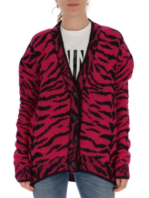 Saint Laurent Zebra Patterned Cardigan