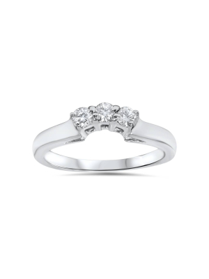 Pompeii3 14k 1/4ct Diamond Wedding Anniversary Curved Guard Ring