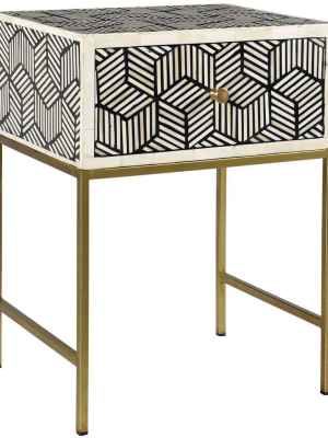 Bone Inlay Side Table