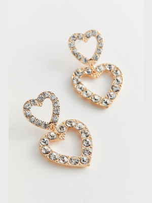 Rhinestone Heart Statement Earring