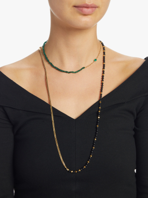 Black Onyx Curb Chain Necklace