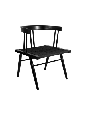 Mid Century Naka Teak Wishbone Chair - Black