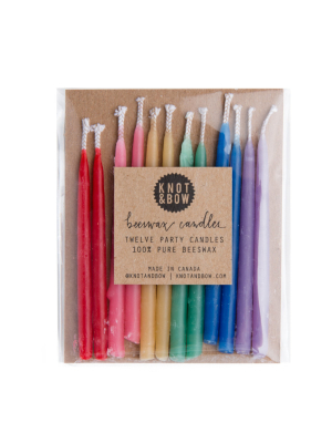 Knot & Bow Rainbow Beeswax Party Candles