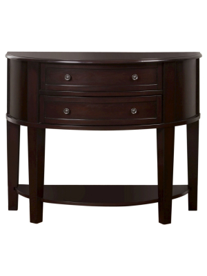 Julie Curved 2 Drawer Side Table Brown - Iohomes