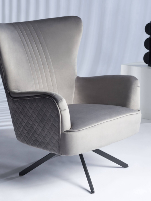 Alejandro Velvet Accent Chair Slate Gray - Safavieh