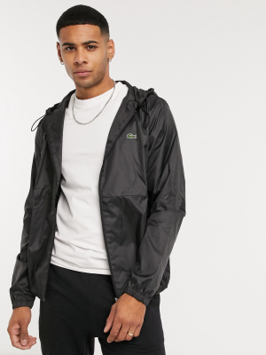 Lacoste Zip Through Windbreaker In Black