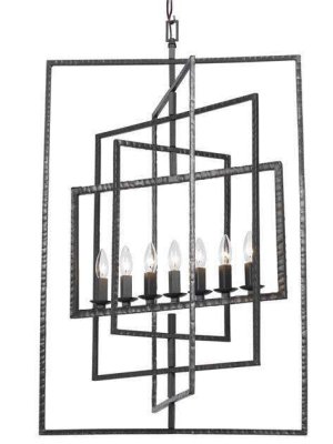 Capri 7 Light Raw Steel Chandelier