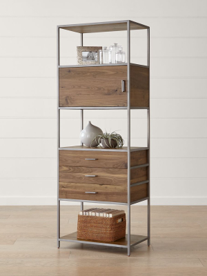 Knox Nickel Tall Storage Bookcase