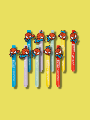 Yoobi X Marvel Spider-man Mini Markers With Charms 5 Piece Set, 2 Pack - Pastels