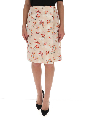 Prada Floral Printed Midi Skirt