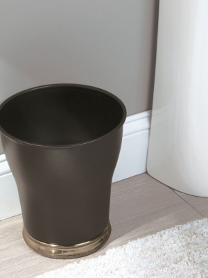 Mdesign Metal Small Trash Can Wastebasket Garbage Bin - Pearl Bronze/champagne