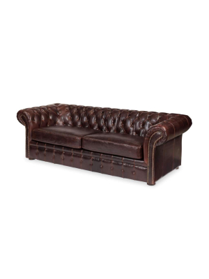 Piccadilly 3 Seat Sofa, Club Leather