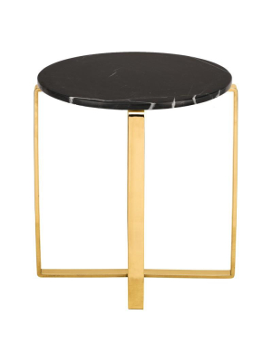 Rosa Black Stone Side Table