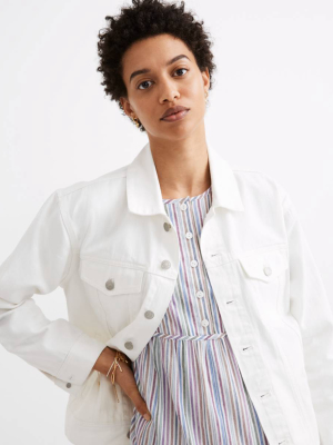 The Oversized Trucker Jean Jacket In Tile White