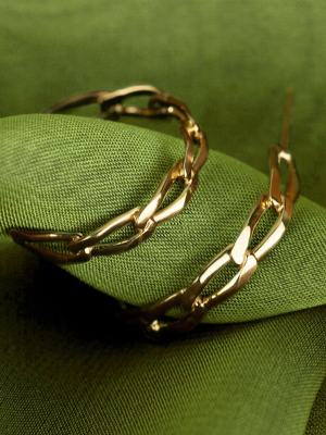 Open Link Gold Hoop Earrings