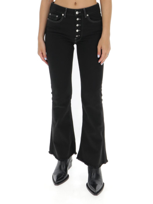 Mm6 Maison Margiela Frayed-hem Flared Jeans