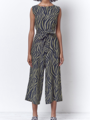 Onyx Wrap Jumpsuit - Zebra