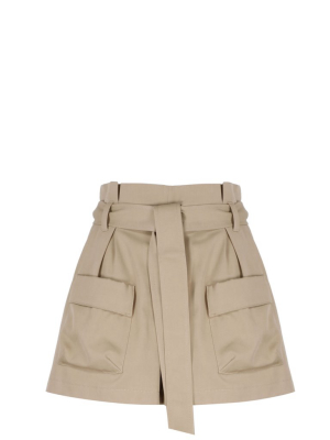 Redvalentino Belted Gabardine Shorts