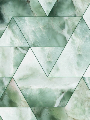 Marble Mosaic Wallpaper In Green By Kek Amsterdam