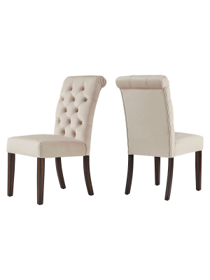 Set Of 2 Grammercy Velvet Button Tufted Dining Chair - Inspire Q