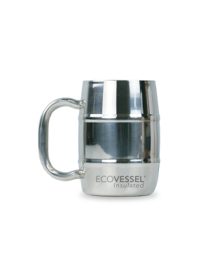 Ecovessel 16oz Stainless Steel Insulated Beer Mug - Silver