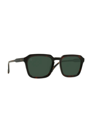 Raen Burel Square Sunglasses - Kola Tortoise/green Polarized