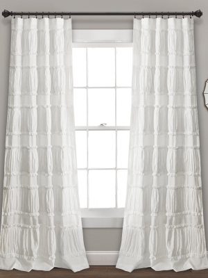 Set Of 2 (84"x42") Nova Ruffle Light Filtering Curtain Panels - Lush Décor