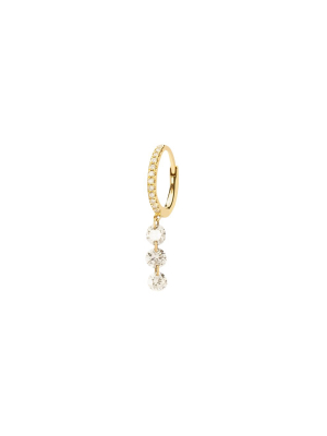 Danae Triple Diamond Drop Earring - Yellow Gold