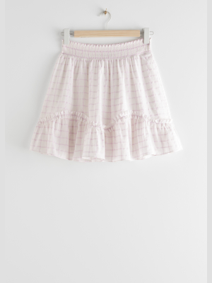 Smocked Frill Mini Skirt