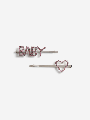 **baby Heart Slide Clips