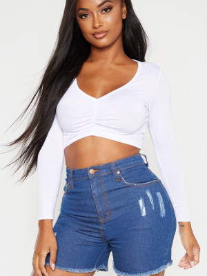 Shape Mid Wash High Waisted Denim Shorts