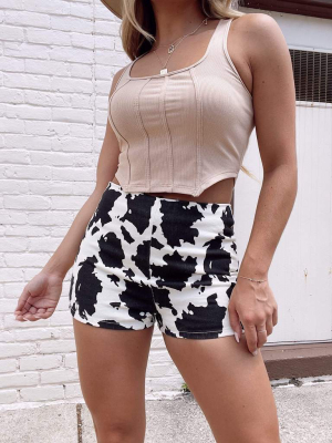 Put You On The Spot Cow Print Shorts