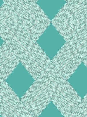 Beveled Edge Wallpaper In Sea Blue From The Geometric Resource Collection By York Wallcoverings