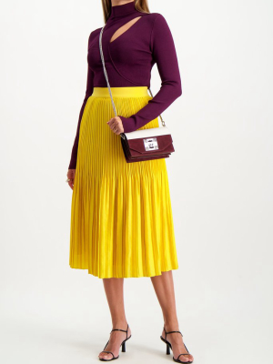 Ken Pleated Midi Skirt