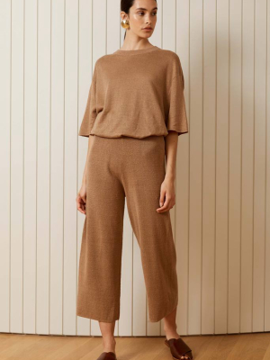 Knit Lounge Pant - Almond