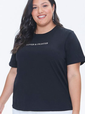 Plus Size Stand Up To Cancer Lover & Fighter Tee