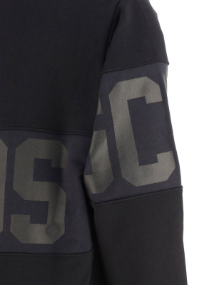 Gcds Logo Printed Ribbed Sweatshirt