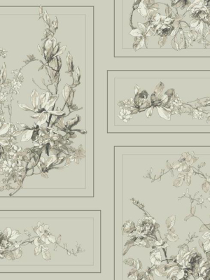 The Magnolia Wallpaper In Warm Grey And Neutrals From The Magnolia Home Collection By Joanna Gaines