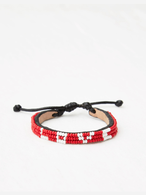 Ubuntu Life(red) Leather Love Bracelet