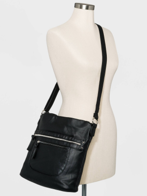 Bueno Zip Closure Crossbody Bag - Black